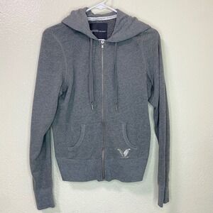 Victorias Secret Supermodel Essentials Grey Zip Up Hoodie Wing Logo Size Medium